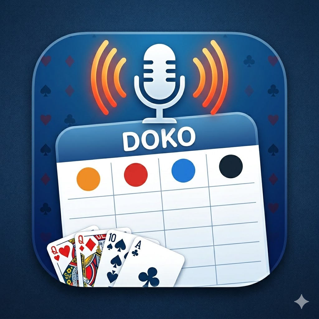 Notizblock mit einer Doppelkopf-Abrechnung und einem Mikrophon